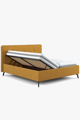 Čalúnená posteľ s úložným priestorom zelená, 180 x 200 cm